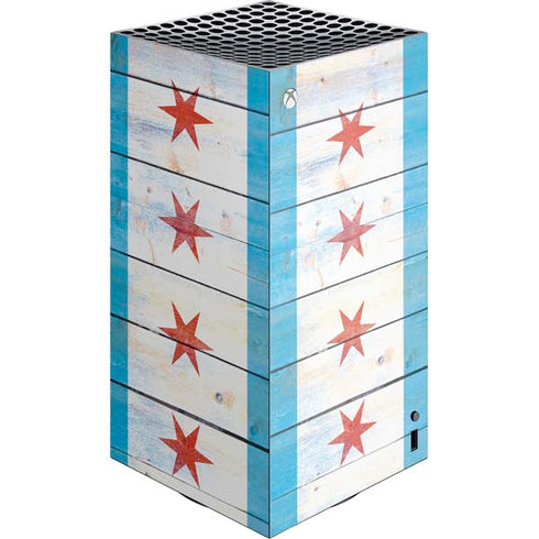 Chicago Flag Light Wood XBox Series X Digital Edition Console Skin